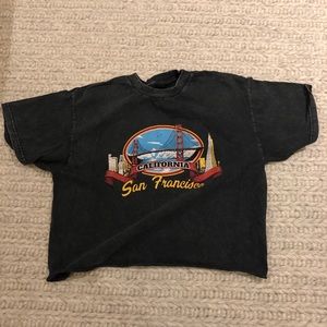 Brandy Melville Black San Francisco Cropped Tee